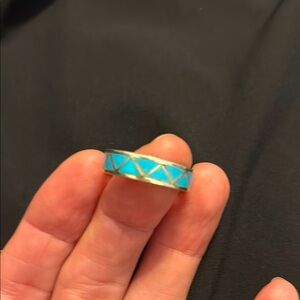 Turquoise and silver inlay Men’s Zuni Native American. 2 men’s size 12 one 7 1/2